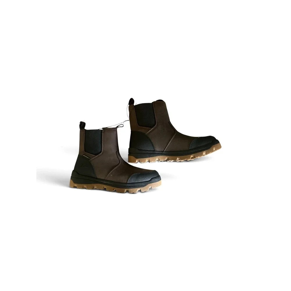 Ozark Trail Mens Waterproof Insulated Chelsea Boots Brown Black Gum Sole NEW